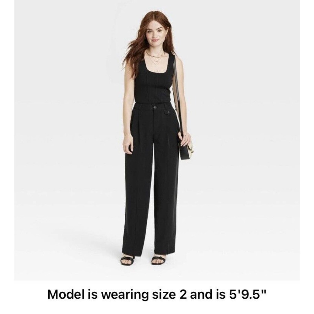 Women's High-Rise Relaxed Hip & Thigh Wide Leg Trousers - A New Day